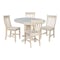 International Concepts 36 in.Round Extension Dining Table with 12 in.Leaf and 4 Dining Chairs in Unfinished - 5 Piece Set K-36RXT-23B-C61-4 - alternate 4